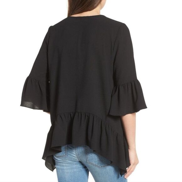 Gibson Ruffle Hankerchief Hem Popover Blouse Size Large - Picture 3 of 10